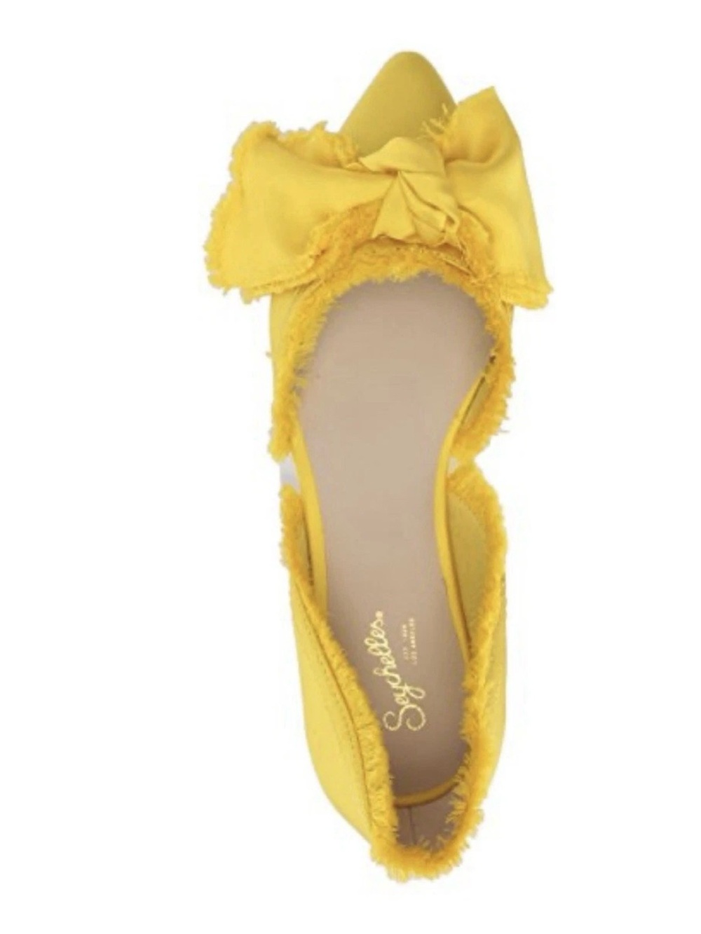 Anthropologie Seychelles Bright Yellow Bow Bed & Breakfast Shoes - Picture 4 of 10